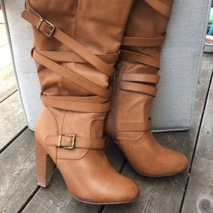 Shi High heeled knee high boots